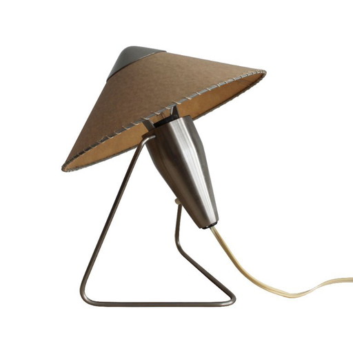 Číňanka" Table Lamp by Helena Frantová, Czechoslovakia 1953 – tafellampen, Paper, polished steel