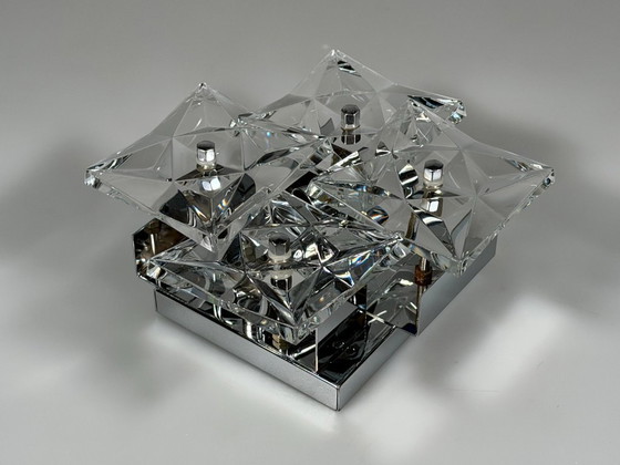 Image 1 of Lampada da parete Wall Scone anni '60/'70 di Kinkeldey Leuchten, design in vetro e cromo