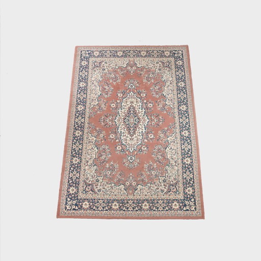 Alfombra oriental vintage colorida con tonos predominantemente rosados ​​280x190cm