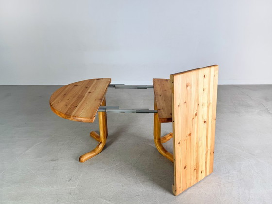 Image 1 of Rainer Daumiller dining table pine midcentury design extendable 2