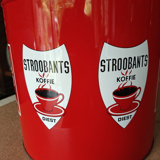 Image 1 of Scatola di latta vintage per caffè Stroobants – Scatola pubblicitaria per caffè belga – Diest