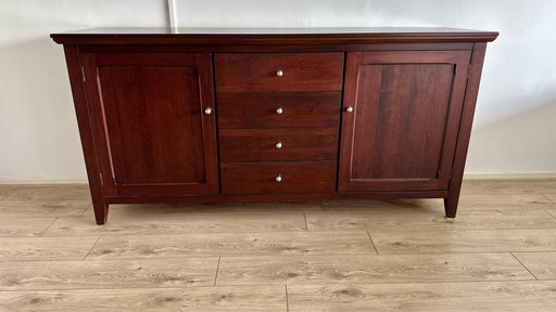 Classic vintage espresso brown cherry wood sideboard