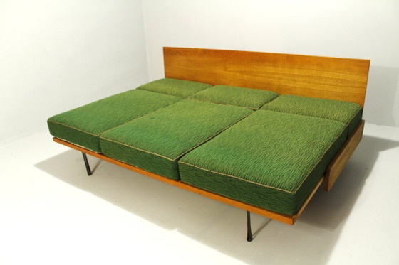 Interier n.p. PRAHA Pohovka 54-16 divano letto, verde, Divani letto, Legno, Tessile, Vintage (foto 10 di 15)