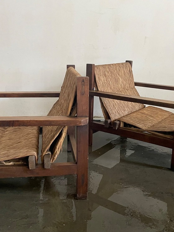 Image 1 of Pair of vintage wicker armchairs 