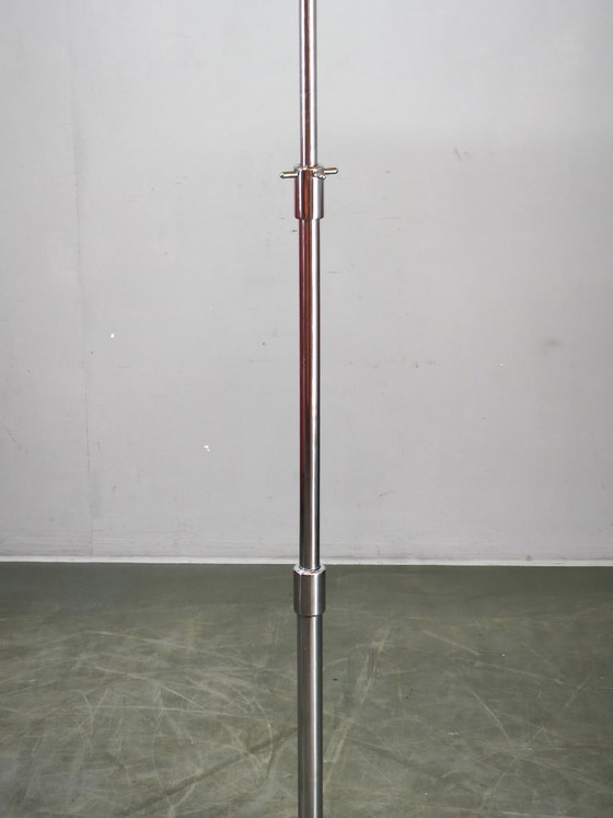 1950s Czechoslovakian Art Deco Chrome Floor Lamp with Handmade Shade – Floor lights, Metal, Paper (photo 10 of 13)