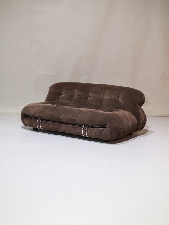 Image 1 of Soriana 2-seater sofa Cassina brown Italy 1970s