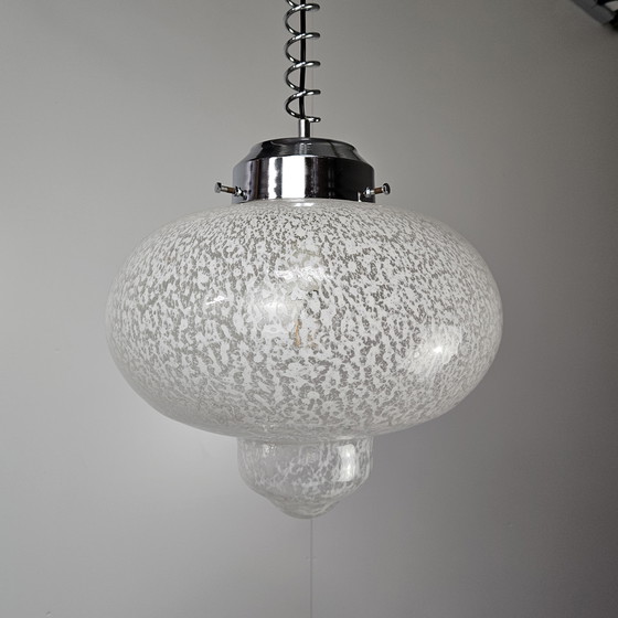 Image 1 of Vintage Italian Pendant Lamp Glass