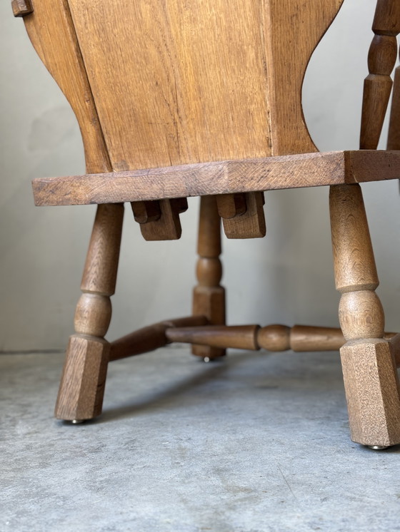 Image 1 of Set di 2 poltrone brutaliste in rovere massiccio