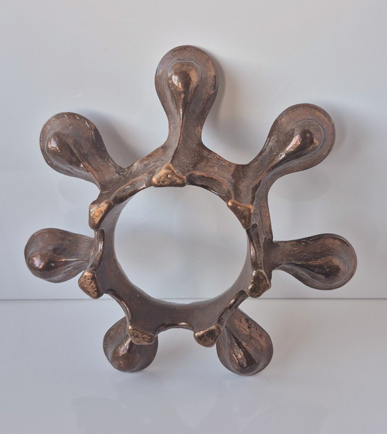 Image 1 of Lampada da tavolo in bronzo di Michael Harjes circa 1960 Brutalismo