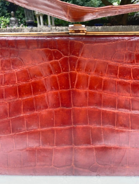 Lancel handtas croco vintage uitstekend – Top handle tassen, Leather (photo 5 of 9)