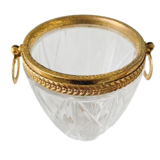Image 1 of Mid-century Franse IJsemmer kristal verguld 1950's