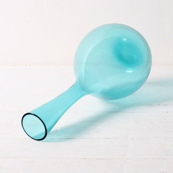 Image 1 of Vintage Mid-Century Light Blue Glass Vase by Arthur Persy / Gullaskruf / Sweden / 1950s