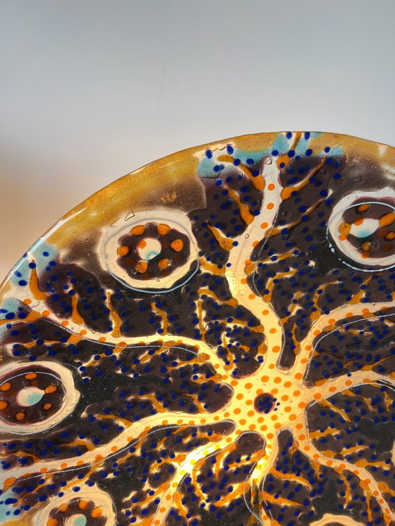 Image 1 of Gran cuenco escultórico de vidrio fundido hecho a mano – pieza única de arte contemporáneo – Ø 53,5 cm