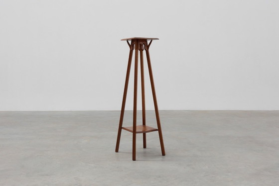 Image 1 of Art Deco hohe Eichenholzkonsole oder -sockel, Frankreich 1920er Jahre