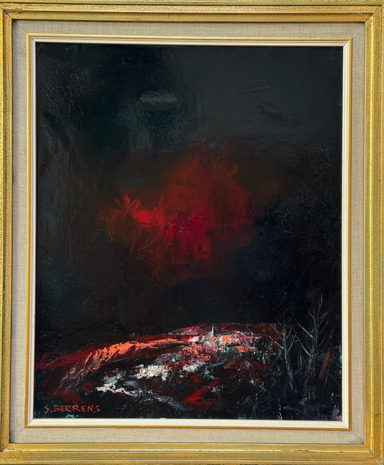 Image 1 of Sylvain Beerens (1917) - Paysage rouge