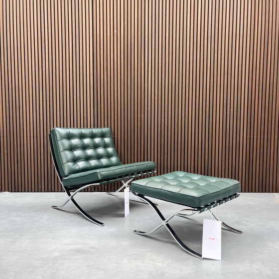 Image 1 of Knoll Barcelona chair - Bauhaus green