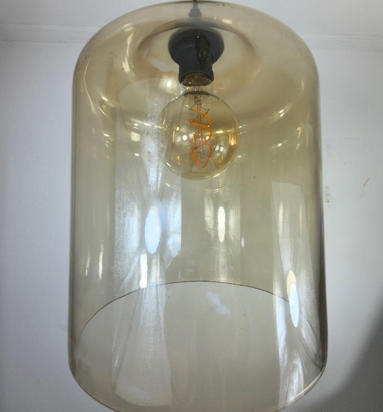 Image 1 of Pendant lamp with amber-colored glass