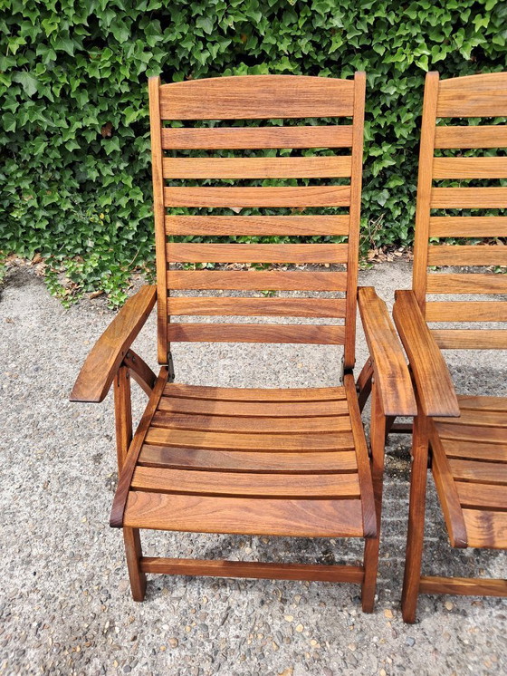Image 1 of 4 Royal Botania Teak stand-up chairs, folding