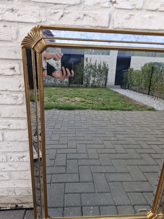 Deknudt mirror with gold-colored frame, 96 × 69 cm, Wood, Glass (photo 9 of 15)