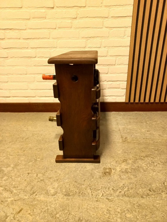 Image 1 of Brutalist wooden wine rack