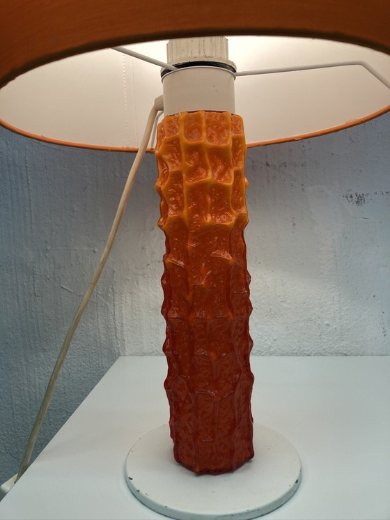 Image 1 of 70er Jahre Tischlampe in Orange Space Age Design