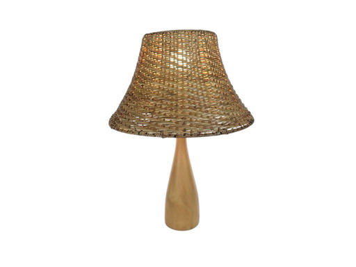 Ikea - Ikea LÄNS - table lamp - wood - wicker - type B 9804 - 1990's