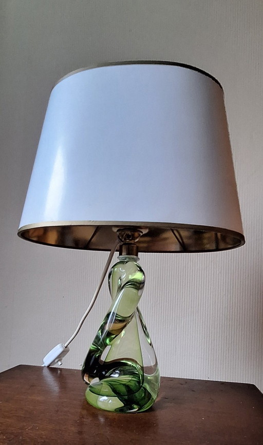 Val Saint Lambert glass lamp