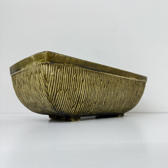 Image 1 of Vintage Green Ceramic Flower Pot, 1970s