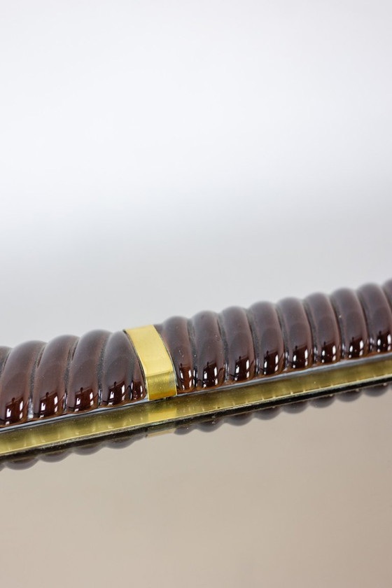 Image 1 of Tommaso Barbi. Keramische console met spiegelend blad. Italië, circa 1970