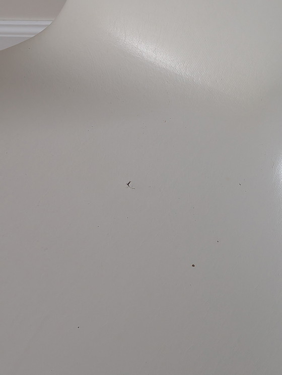 Image 1 of Vintage White Skai Swivel Chair – Danish Mid-Century Arne Jacobsen Style