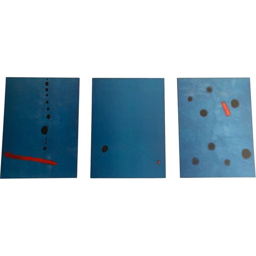 Set of 3 vintage abstract panels