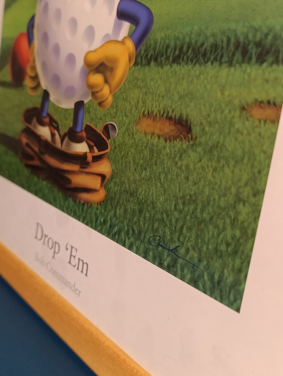 Image 1 of 2 signed Bob Commander framed lost ball and drop 'm