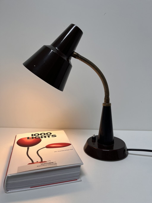 Vintage braune Gemi Schreibtischlampe / Tischlampe