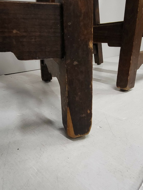 Image 1 of SET OF 4 VINTAGE 1970S BRUTALIST CHAIRS IN OAK & METAL