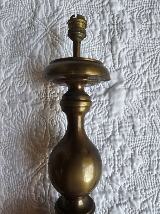 Wunderschöne antike Messing-Kronleuchterlampe – Tischlampen, Brass (photo 4 of 5)