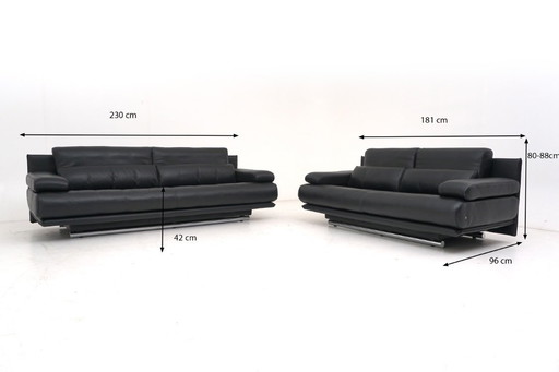 Rolf Benz 6500 Garnitur Couch Sofa Dreisitzer Zweisitzer Leder