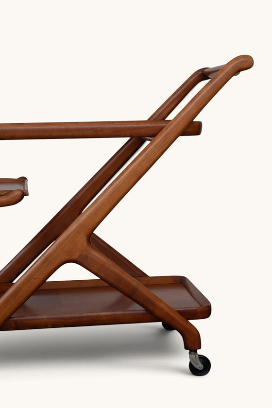 Carrello/carrello bar di Cesare Lacca per Cassina, anni '50 – Carrelli bar, Glass, Wood (photo 10 of 14)