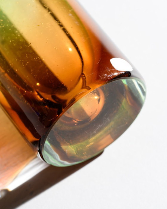 Image 1 of Jan Beranek rode kernvaas 1959 & Vizner-stijl Tsjechisch glazen duo vintage sculptuur