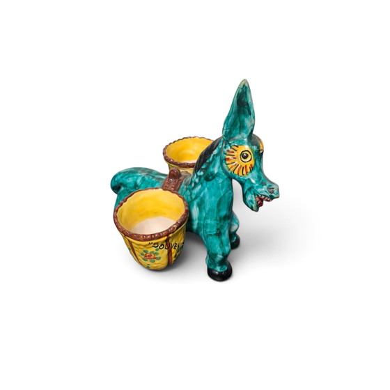 Vintage Perugia ceramic donkey with baskets – Italy, circa 1950s – hand-painted – Decorative Objects (photo 7 of 9)
