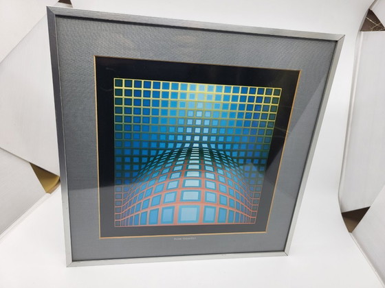 Image 1 of Victor Vasarely, Composición óptica, década de 1950, impresión offset, enmarcada