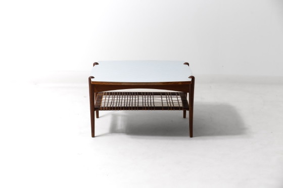 Table basse vintage en teck avec cannage, années 1960 – Louis van Teeffelen, Tables basses, Bois (photo 3 of 15)