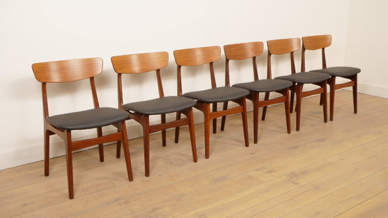 6 X Esszimmerstühle | Schiønning & Elgaard | Teak | Neu gepolstert – schionning & elgaard, Wood (photo 2 of 14)