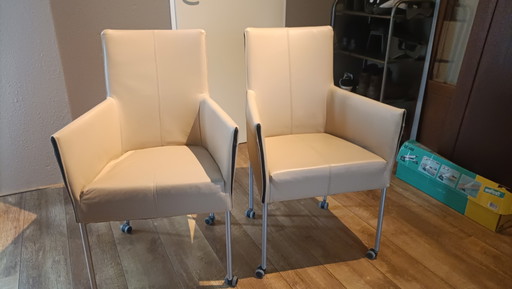 2x Modern Design Stoelen, Hans Daalder – Bert Plantagie, eetkamerstoelen, Leather (photo 2 of 5)