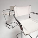 Ensemble de 2 tabourets de bar en cuir attribués à Mart Stam, années 1970