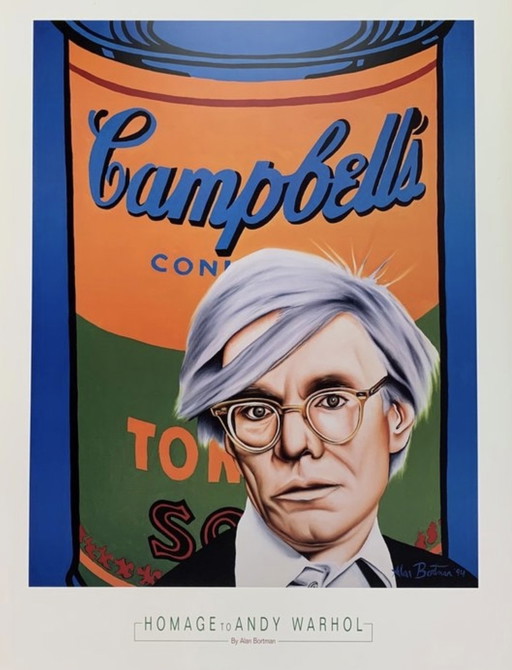 Alan Bortman : "Hommage à Andy Warhol" - Rare lithographie offset