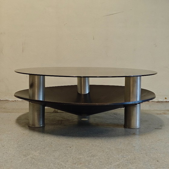 Vintage space age salontafel – Glas, Hout (photo 5 of 7)