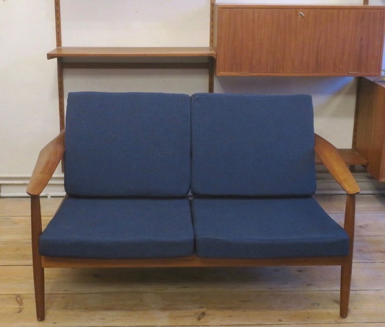 Image 1 of FD 164 Zweisitzer-Teaksofa von Arne Vodder für France and Sohn, Dänemark, 1960er Jahre