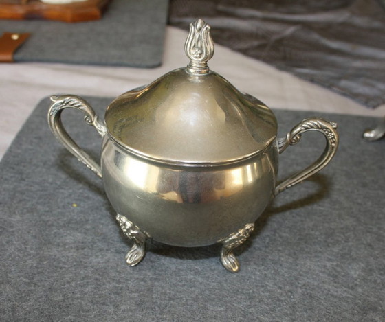 Image 1 of Vintage WM Rogers zilveren bord - 3-delig theeservies - Verenigde Staten