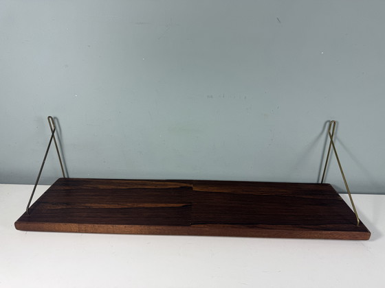 Image 1 of Tavola di palissandro vintage di metà secolo houten wandrek wandplank