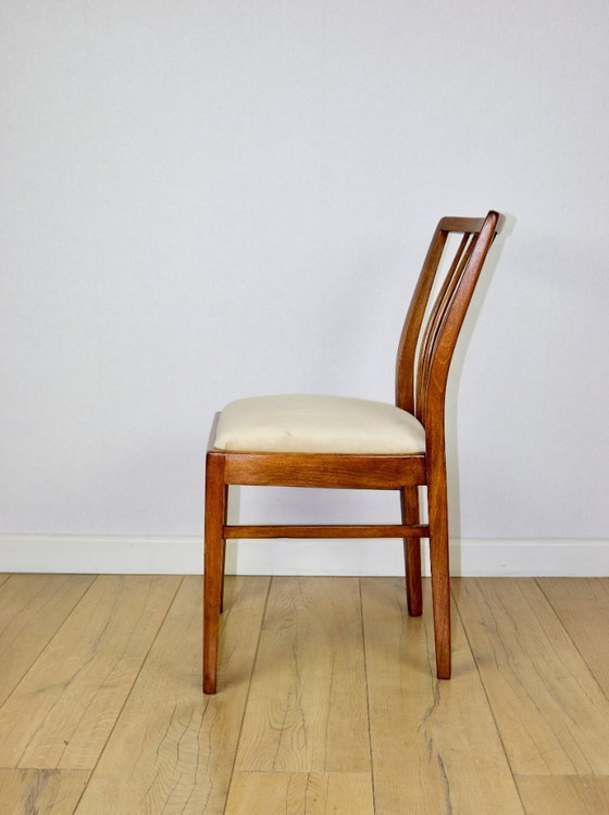 Image 1 of Vintage chairs beige velvet - set of 4